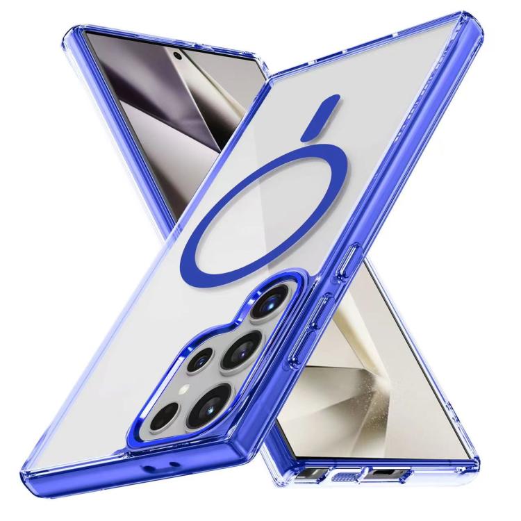 

For Samsung Galaxy S25 Ultra 5G Ice Color Magnetic Series TPU Hybrid Acrylic Magsafe Phone Case(Gemstone Blue)