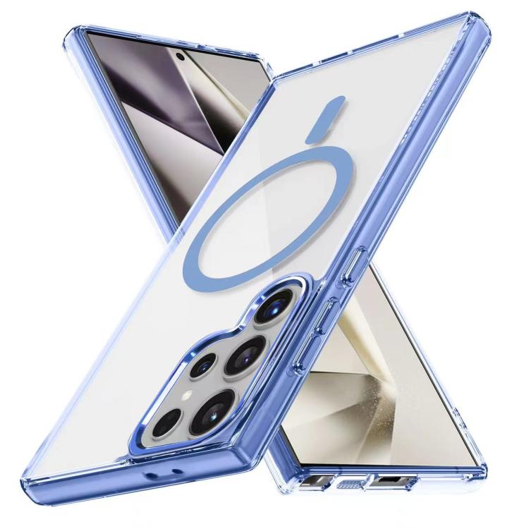 

For Samsung Galaxy S25 Ultra 5G Ice Color Magnetic Series TPU Hybrid Acrylic Magsafe Phone Case(Yuanfeng Blue)
