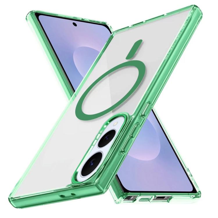 

For Samsung Galaxy S25 Edge 5G Ice Color Magnetic Series TPU Hybrid Acrylic Magsafe Phone Case(Green)