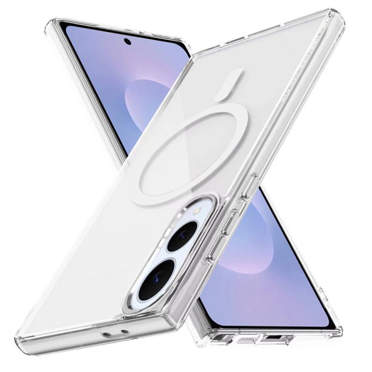 

For Samsung Galaxy S25 Edge 5G Ice Color Magnetic Series TPU Hybrid Acrylic Magsafe Phone Case(Transparent)