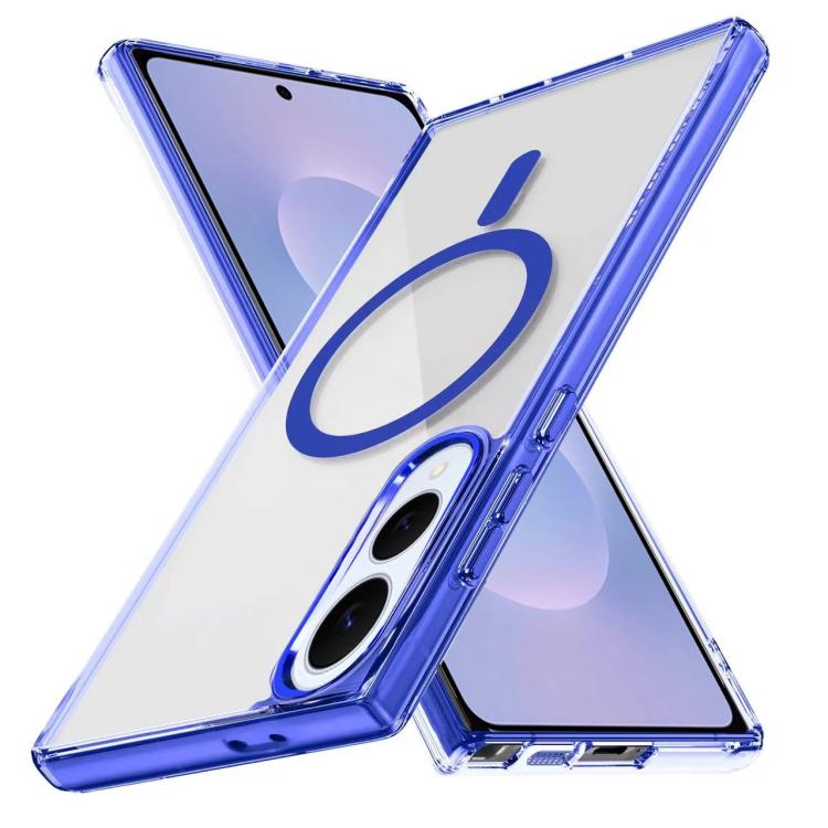 

For Samsung Galaxy S25 Edge 5G Ice Color Magnetic Series TPU Hybrid Acrylic Magsafe Phone Case(Gemstone Blue)