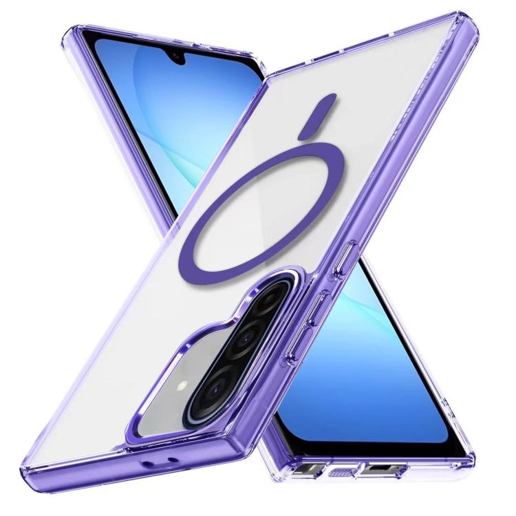 

For Samsung Galaxy A17 Ice Color Magnetic Series TPU Hybrid Acrylic Magsafe Phone Case(Purple)