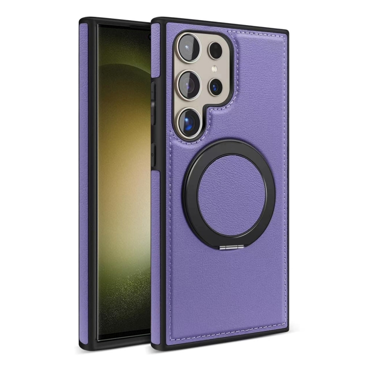 

For Samsung Galaxy S23 Ultra 5G Yashi 360 Degree Rotating MagSafe Bracket Phone Case(Purple)