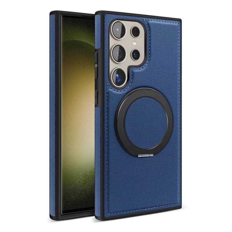 

For Samsung Galaxy S23 Ultra 5G Yashi 360 Degree Rotating MagSafe Bracket Phone Case(Blue)