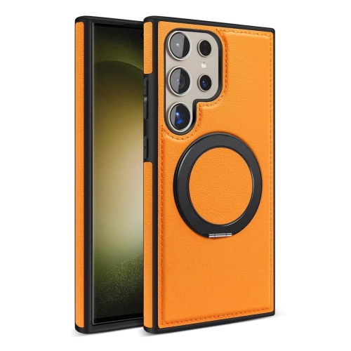 

For Samsung Galaxy S23 Ultra 5G Yashi 360 Degree Rotating MagSafe Bracket Phone Case(Orange)