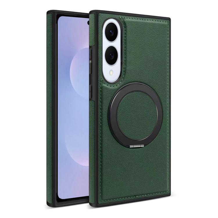 

For Samsung Galaxy S25 Edge 5G Yashi 360 Degree Rotating MagSafe Bracket Phone Case(Dark Green)