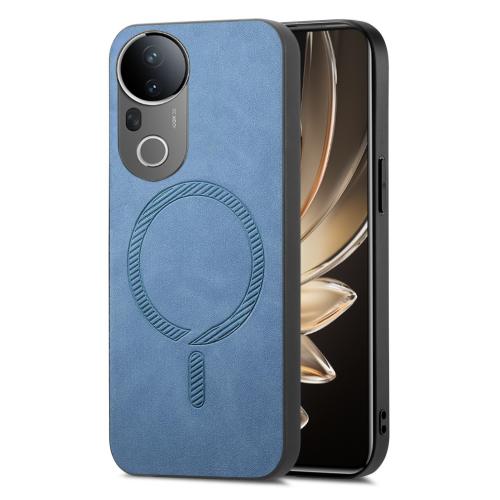 

For vivo S20 Pro Retro Magsafe Magnetic PU Back Cover Phone Case(Blue)