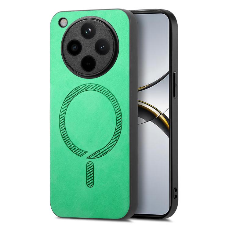 

For OPPO Find X8 Pro Retro Magsafe Magnetic PU Back Cover Phone Case(Green)
