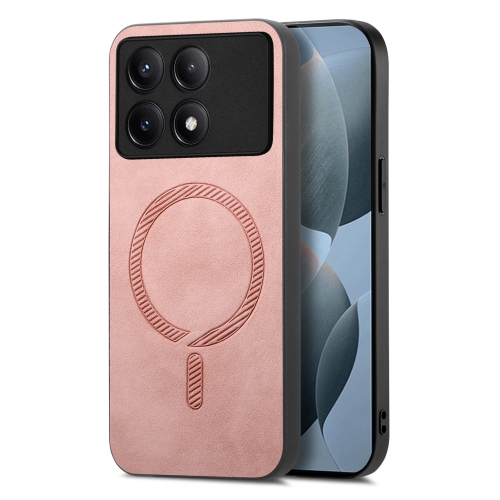 

For Xiaomi Redmi K70E /Poco X6 Pro 5G Solid Color Retro Magsafe PU Back Cover Phone Case(Pink)