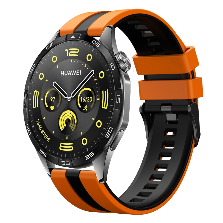 For Huawei Watch GT4 46mm 22mm Two Color Sports Silicone Watch 