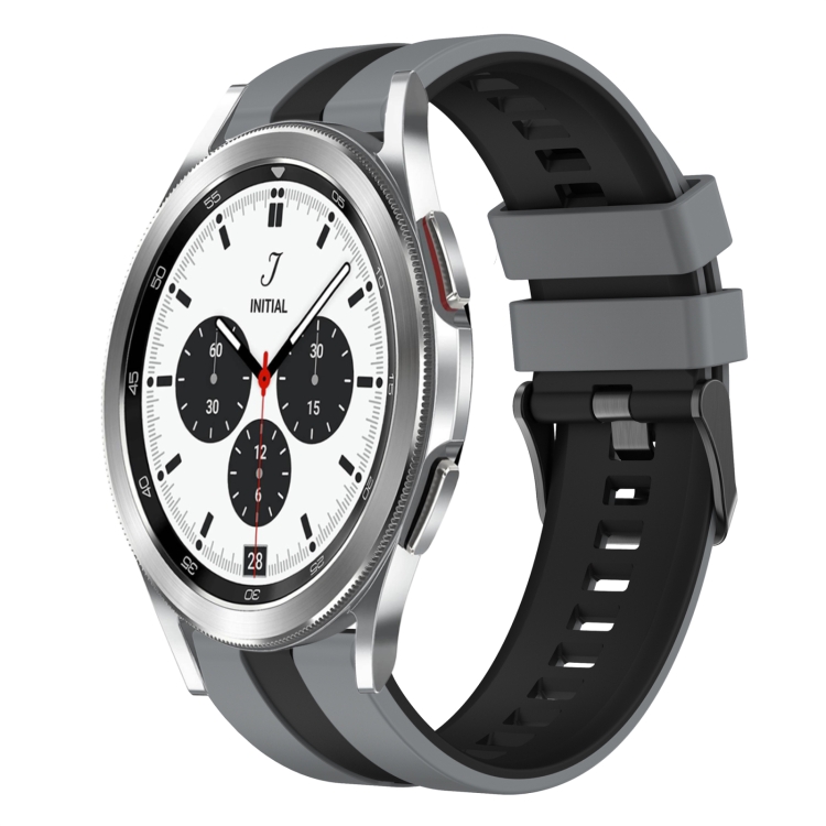 Dành cho Samsung Galaxy Watch Dây đeo đồng hồ silicon thể thao hai màu cổ  điển 42mm 20 mm (Xám Đen)