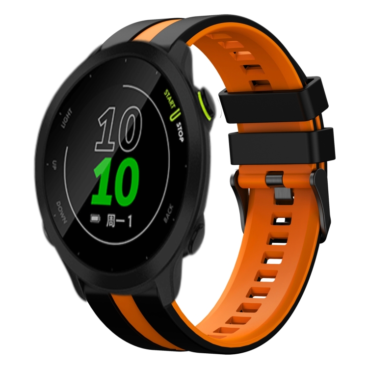 For Garmin Forerunner 158 20mm Two Color Sports Silicone Watch