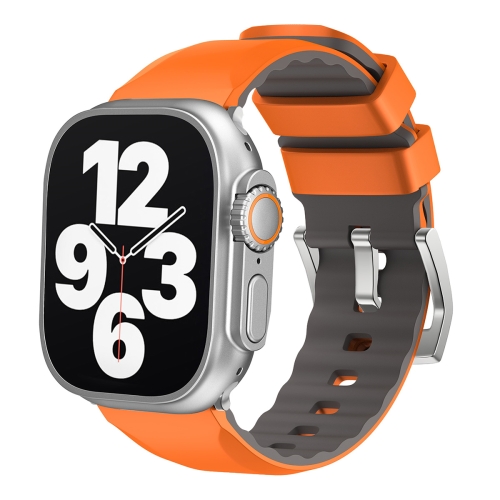 

For Apple Watch SE 2023 44mm Two-Color Silicone Watch Band(Orange)