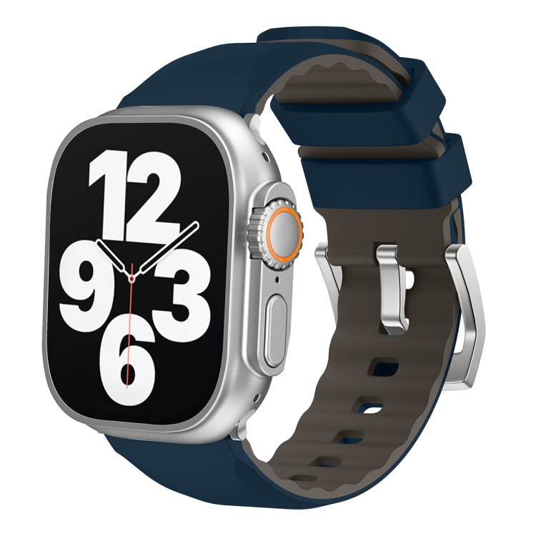 Para Apple Watch SE 2023 40 mm pulseira de silicone de duas cores (azul