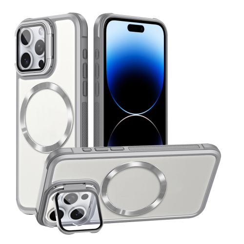 

For iPhone 14 Pro Max CD-grain Magsafe Acrylic Hybrid TPU Phone Case(White)