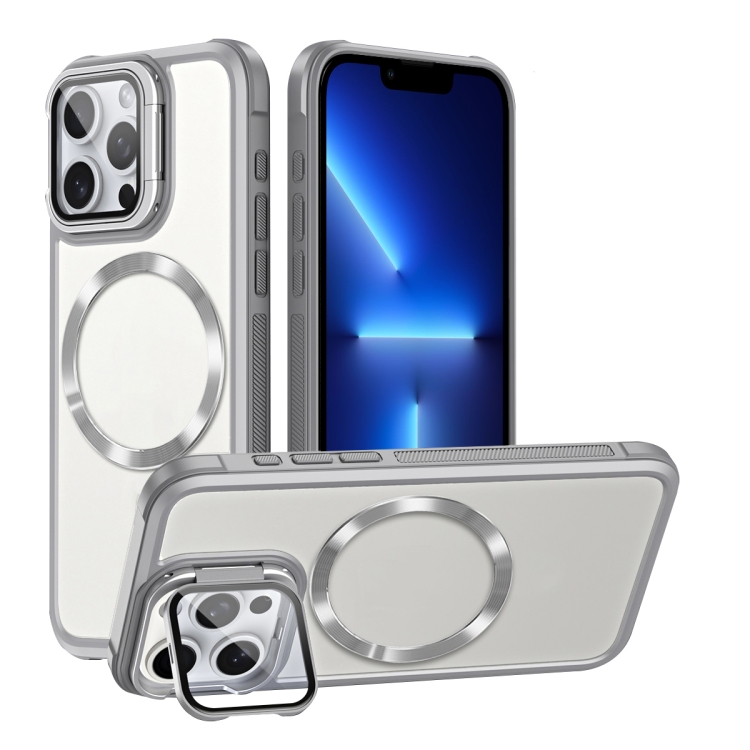 

For iPhone 13 Pro CD-grain Magsafe Acrylic Hybrid TPU Phone Case(White)