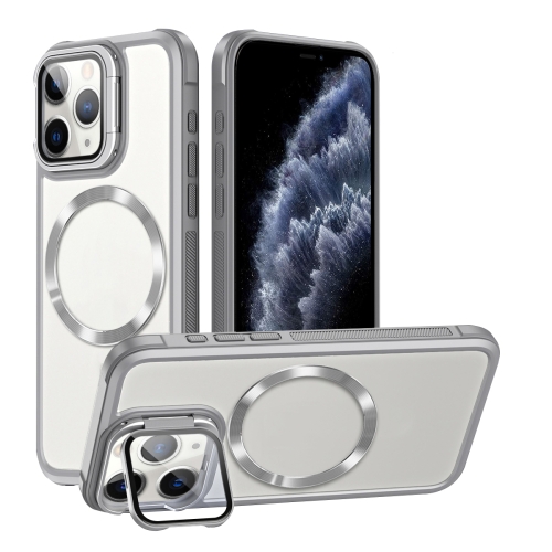 

For iPhone 11 Pro Max CD-grain Magsafe Acrylic Hybrid TPU Phone Case(White)