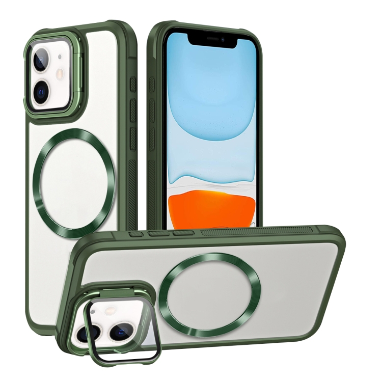

For iPhone 11 CD-grain Magsafe Acrylic Hybrid TPU Phone Case(Green)