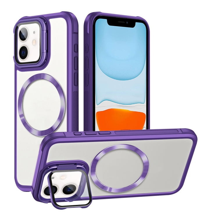 

For iPhone 11 Magsafe CD-grain Acrylic Hybrid TPU Phone Case(Purple)