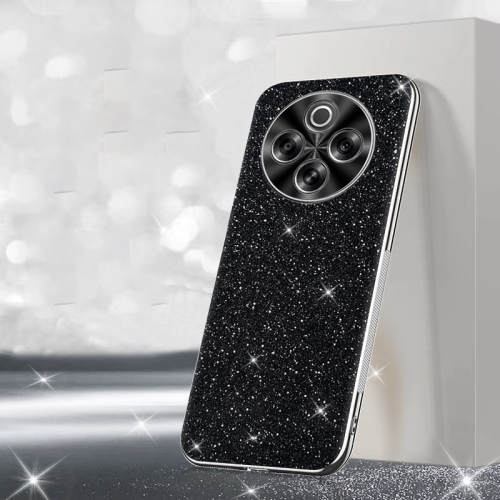 For vivo Y300 Pro Electroplated Glitter Powder Phone Case(Black)