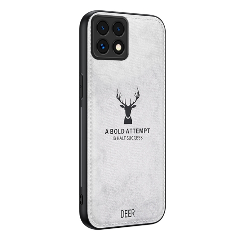 

For Xiaomi 14T Pro Deer Head Cloth Skin All-inclusive Phone Case(White)