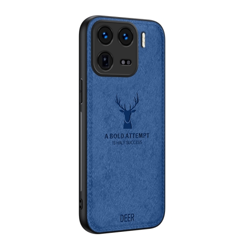 

For Xiaomi 15 Deer Head Cloth Skin All-inclusive Phone Case(Blue)