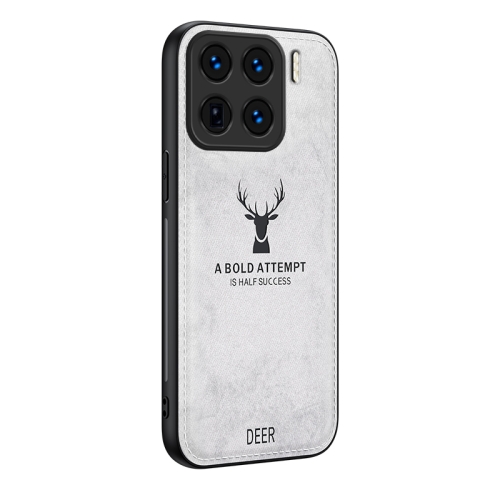 

For Xiaomi 15 Pro Deer Head Cloth Skin All-inclusive Phone Case(White)