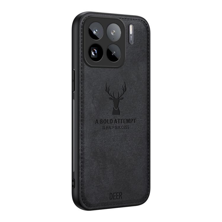 

For Xiaomi 15S Pro Deer Head Cloth Skin All-inclusive Phone Case(Black)