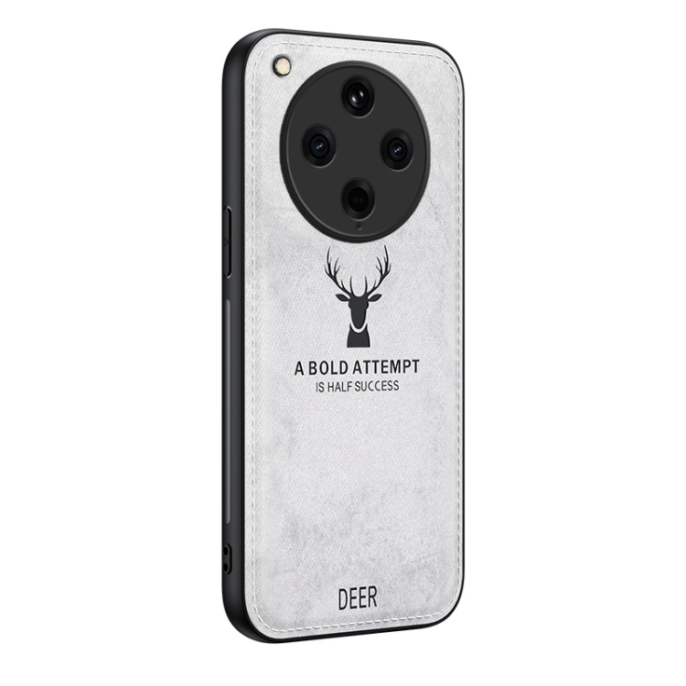 

For OPPO Find X8 Pro Deer Head Cloth Skin All-inclusive Phone Case(White)