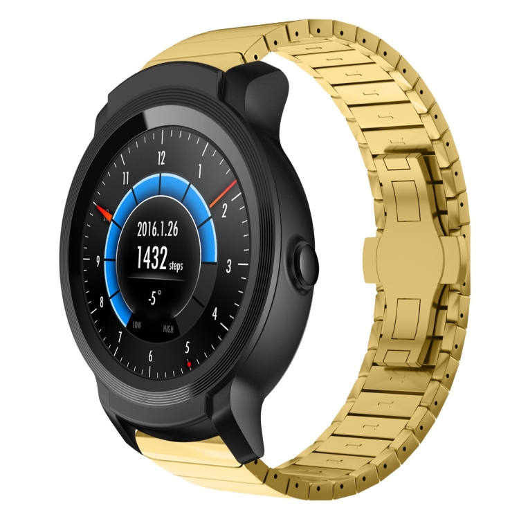 For Ticwatch E2 22mm One Bead Paint Butterfly Buckle Alloy Watch