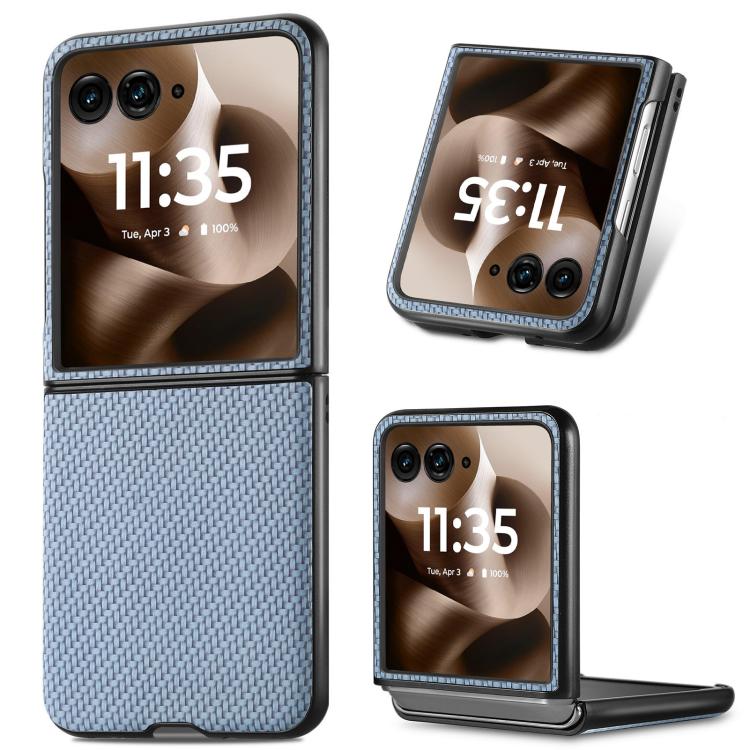 For Motorola Razr 60 Carbon Fiber Texture Leather Back Phone Case