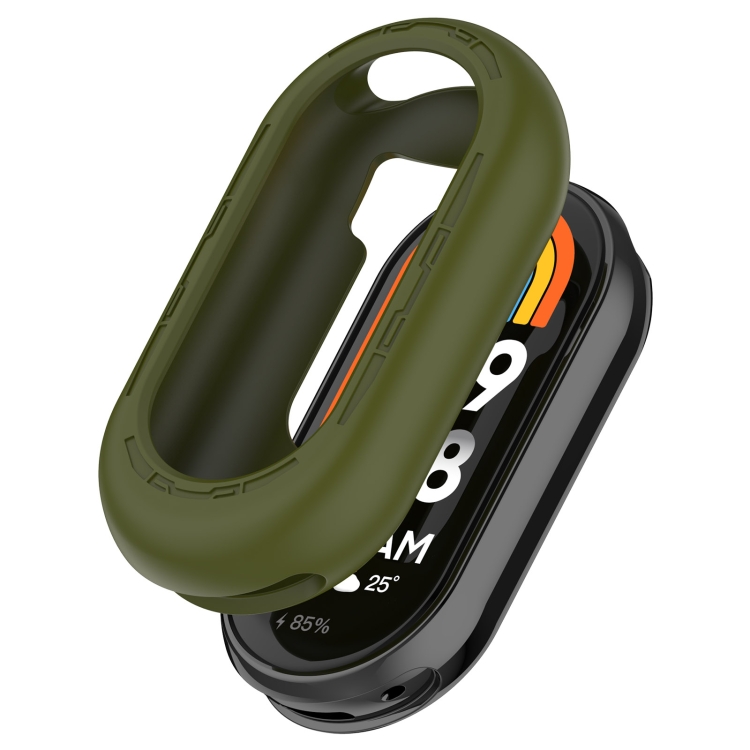 

For Xiaomi Smart Band 9 Half Coverage Silicone Watch Soft Case(Army Green)