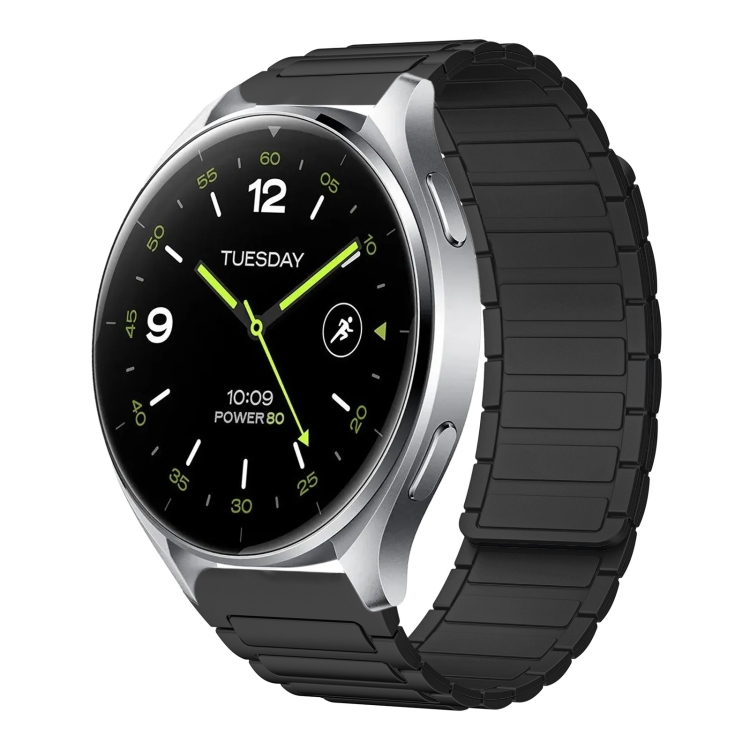 

For Xiaomi Watch 2 22mm I-shaped Magnetic Silicone Watch Band(Black)