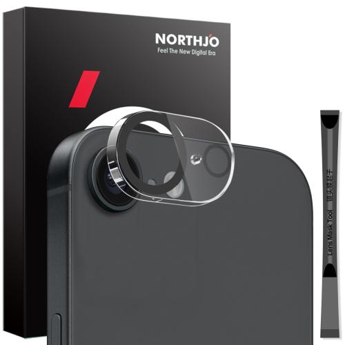 

For iPhone 16e NORTHJO Camera Lens Protector 3D Night Shot Tempered Glass Film(Black)
