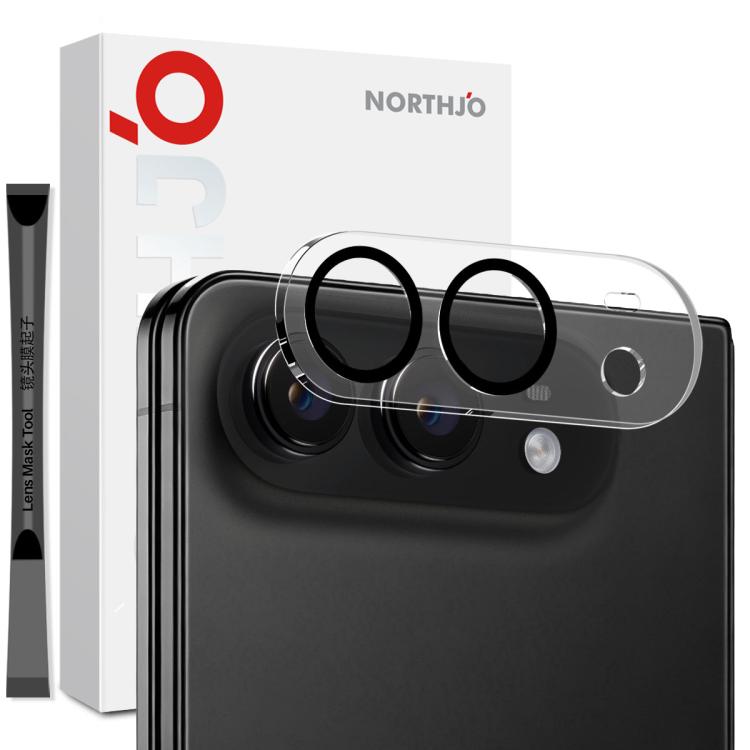 For iPhone Duo NORTHJO Camera Lens Protector 3D Night Shot Tempered Glass Film(Black)