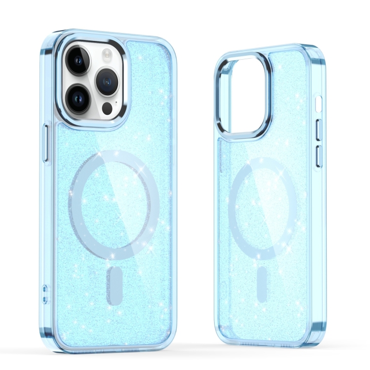 

For iPhone 13 Pro Max Glitter MagSafe Shockproof Phone Case(Blue)