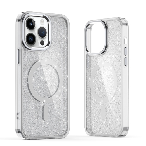 

For iPhone 13 Pro Max Glitter MagSafe Shockproof Phone Case(Grey)