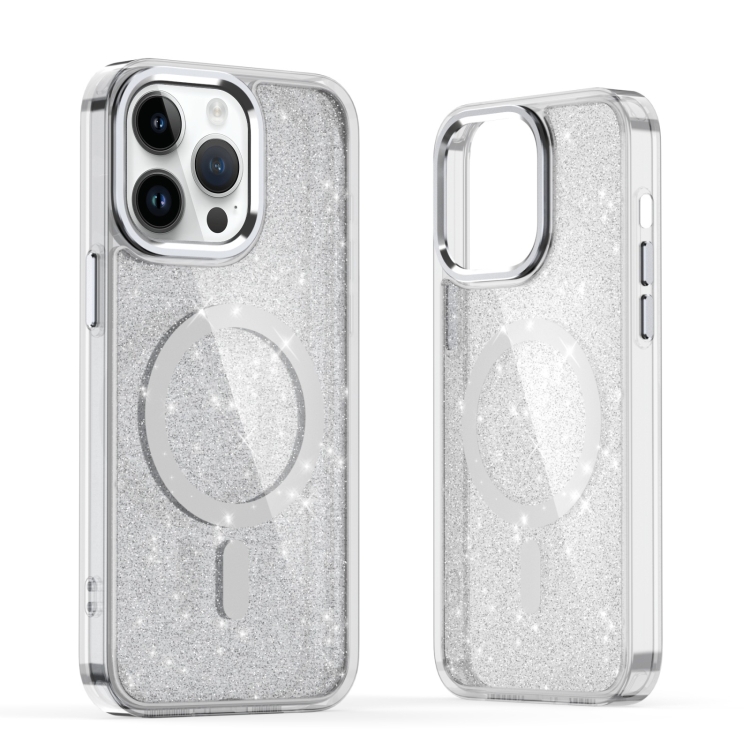 

For iPhone 14 Pro Max Glitter MagSafe Shockproof Phone Case(Grey)