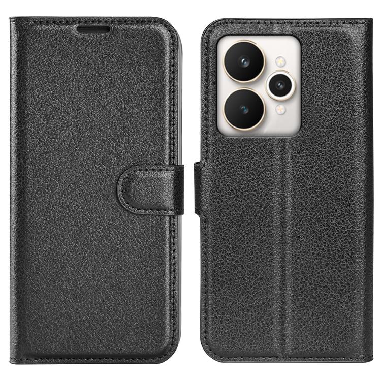 

For Realme 15 5G / 15 Pro 5G Litchi Texture Horizontal Flip Leather Phone Case with Holder(Black)