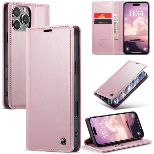 

For iPhone 16 Pro CaseMe 003 Crazy Horse Texture Flip Leather Phone Case(Pink)