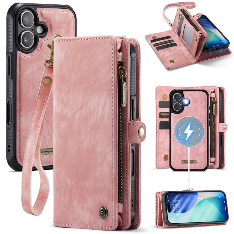 

For iPhone 17 CaseMe 008 Detachable Multifunctional Leather Phone Case(Pink)