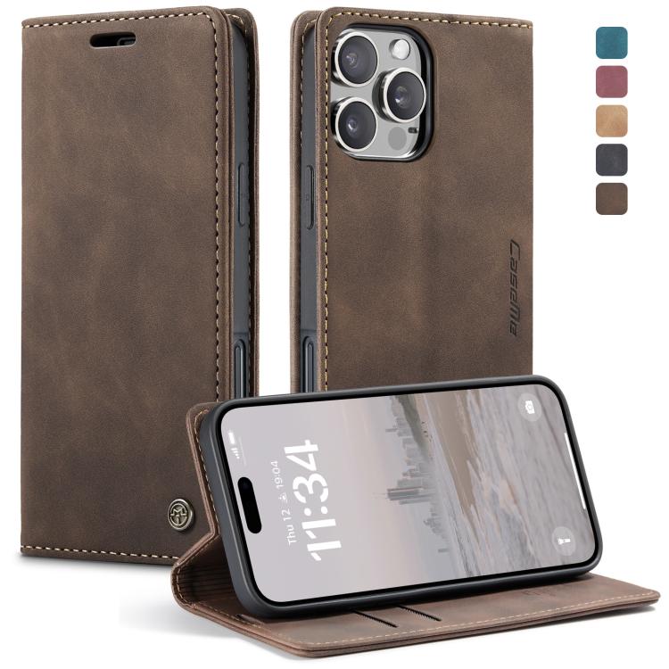 

For iPhone 16 Pro CaseMe 013 Multifunctional Horizontal Flip Leather Phone Case(Coffee)