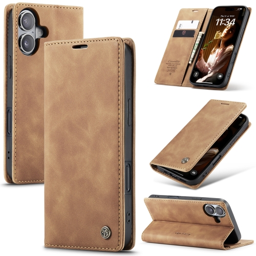 

For iPhone 16 Plus CaseMe 013 Multifunctional Horizontal Flip Leather Phone Case(Brown)