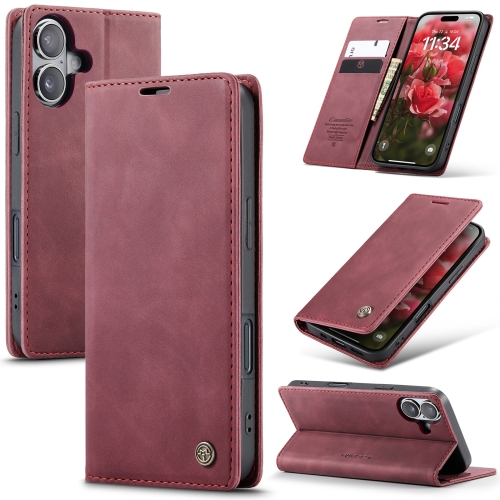 

For iPhone 16 CaseMe 013 Multifunctional Horizontal Flip Leather Phone Case(Red)