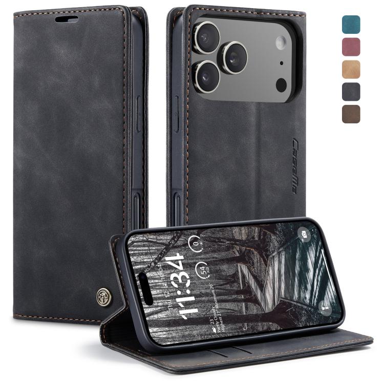 For iPhone 17 Pro Max CaseMe 013 Multifunctional Horizontal Flip Leather Phone Case(Black)
