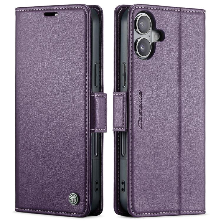

For iPhone 17 CaseMe 023 Butterfly Buckle Litchi Texture RFID Anti-theft Leather Phone Case(Purple)