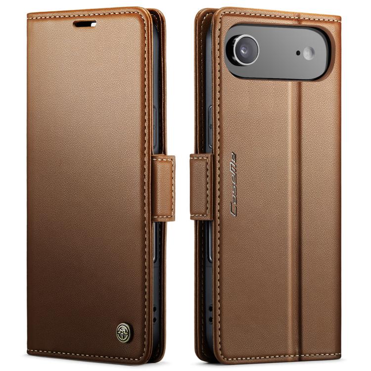 

For iPhone Air CaseMe 023 Butterfly Buckle Litchi Texture RFID Anti-theft Leather Phone Case(Brown)