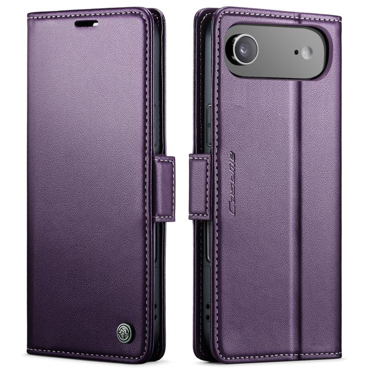 

For iPhone Air CaseMe 023 Butterfly Buckle Litchi Texture RFID Anti-theft Leather Phone Case(Purple)
