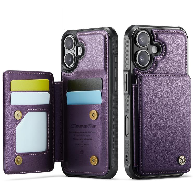 

For iPhone 17 CaseMe C22 Card Slots Holder RFID Anti-theft Phone Case(Purple)