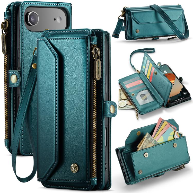 

For iPhone Air CaseMe C36 Card Slots Zipper Wallet RFID Anti-theft Leather Phone Case(Blue)